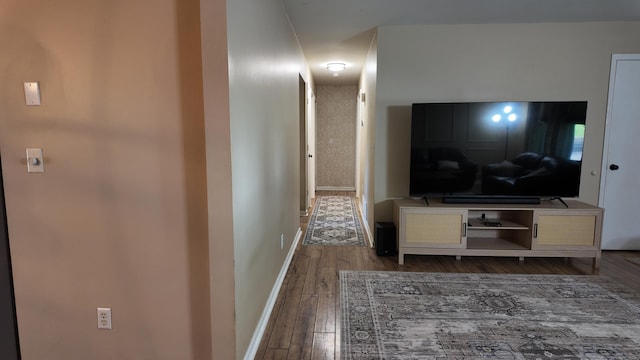 606 W Clover Dr, Clinton, MO 64735 - living room featuring hardwood / wood-style floors and baseboards