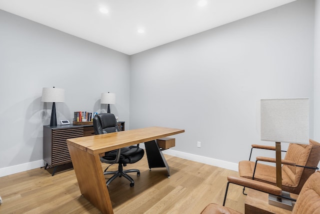 1816 N Bristol Ave, Springfield, MO 65802 - office with baseboards, recessed lighting, and light wood-style floors