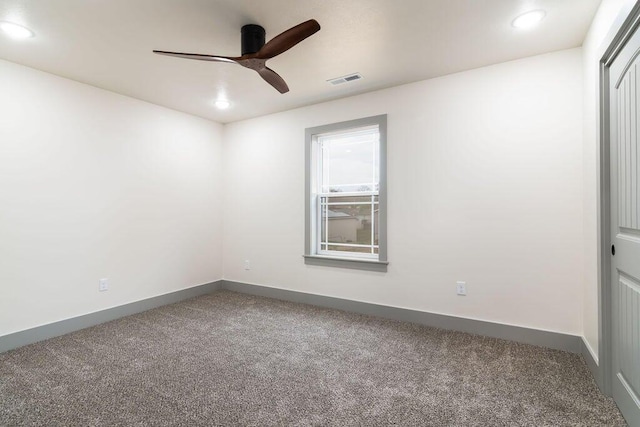 198 Michaels Dr, Hollister, MO 65672 - empty room featuring carpet flooring, a ceiling fan, recessed lighting, and baseboards