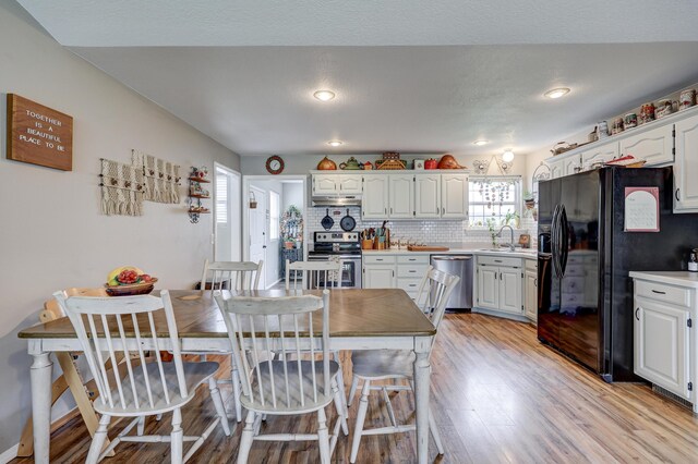 307 Azalea St, Duenweg, MO 64841 - kitchen featuring stainless steel appliances, a sink, under cabinet range hood, light wood-style floors, and light countertops