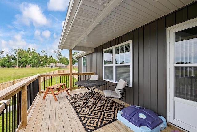 2025 Diego Ct, Bolivar, MO 65613 - wooden deck with a yard and outdoor dining space