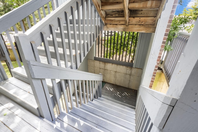 128 Bunker Ridge Rd Unit 2, Branson, MO 65616 - wooden deck with stairway