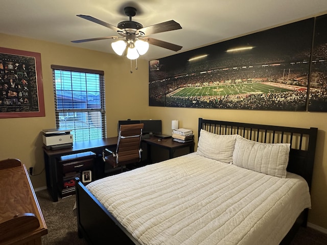 2818 E 16th St, Joplin, MO 64804 - bedroom with carpet floors, baseboards, and ceiling fan