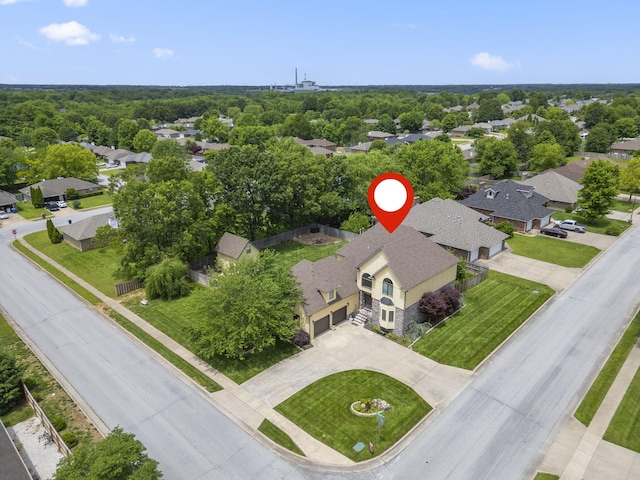 3909 W Eaglecrest St, Battlefield, MO 65619 - aerial perspective of suburban area