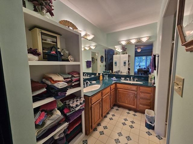 9726 County Road 8530, West Plains, MO 65775 - bathroom with tile patterned flooring and double vanity