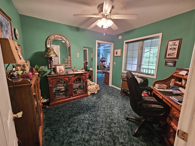 9726 County Road 8530, West Plains, MO 65775 - office area featuring carpet flooring and a ceiling fan