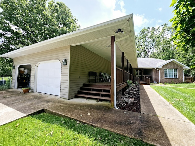 9726 County Road 8530, West Plains, MO 65775 - view of property exterior featuring driveway, covered porch, and a yard