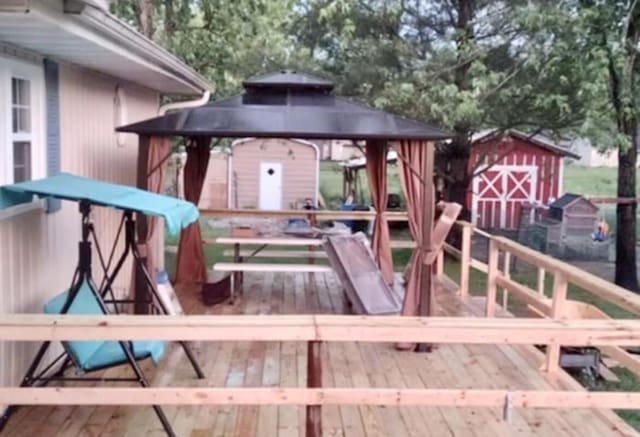 160 Clark St, Taneyville, MO 65759 - wooden deck with a gazebo