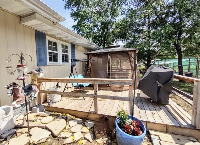 160 Clark St, Taneyville, MO 65759 - wooden deck with a gazebo