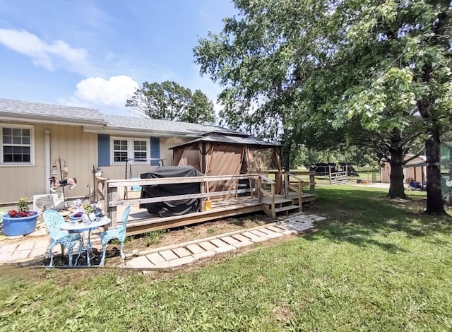 160 Clark St, Taneyville, MO 65759 - rear view of house with a gazebo and a deck