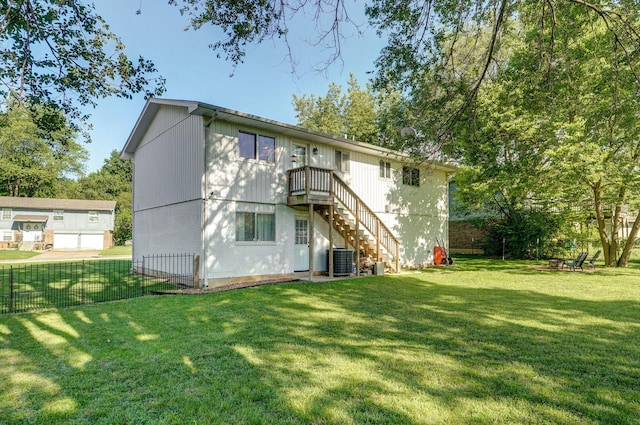 3625 S Moreland Ave, Springfield, MO 65807 - back of house with stairway and central AC unit