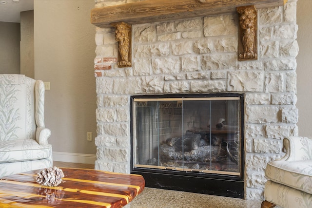 5072 E Hedgerow Dr, Springfield, MO 65802 - detailed view of a fireplace and baseboards