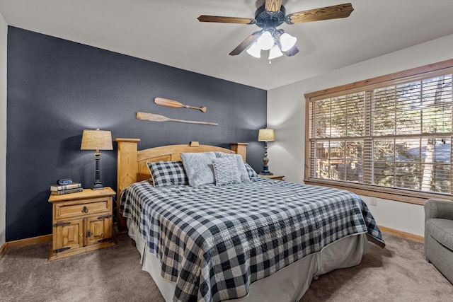 60 Mayberry Cir, Branson West, MO 65737 - bedroom with carpet flooring, baseboards, and ceiling fan