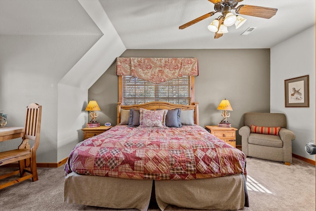 60 Mayberry Cir, Branson West, MO 65737 - carpeted bedroom featuring baseboards, ceiling fan, and vaulted ceiling