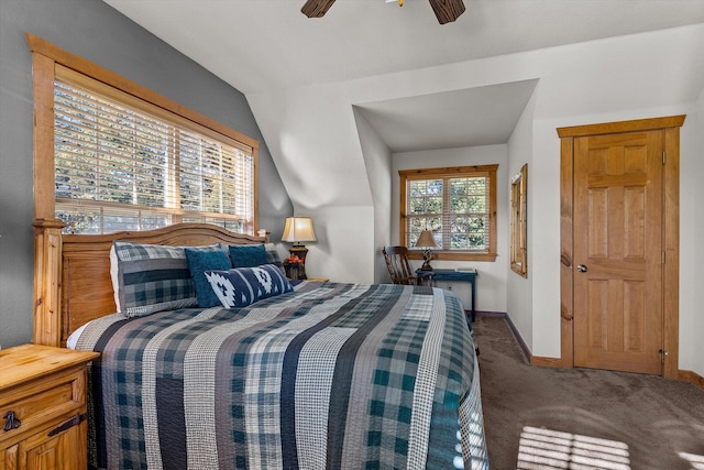60 Mayberry Cir, Branson West, MO 65737 - bedroom with baseboards, carpet floors, and a ceiling fan