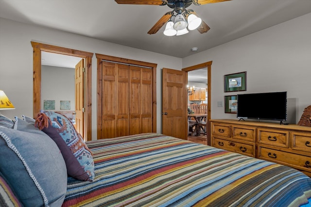 60 Mayberry Cir, Branson West, MO 65737 - bedroom featuring a closet and a ceiling fan