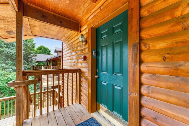 160 Village Trl, Indian Point, MO 65616 - entrance to property featuring faux log siding