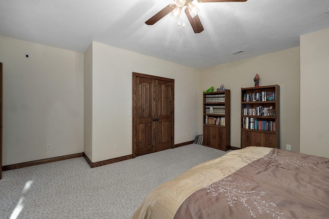 7519 W Farm Rd Unit 194, Republic, MO 65738 - bedroom with baseboards, carpet, and ceiling fan