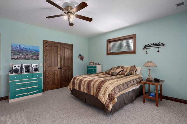 7519 W Farm Rd Unit 194, Republic, MO 65738 - carpeted bedroom with baseboards, ceiling fan, and a closet