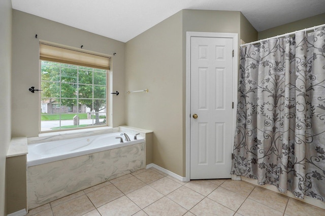 382 S Yellowwood Dr, Springfield, MO 65809 - full bath with a garden tub, tile patterned flooring, and a shower with curtain
