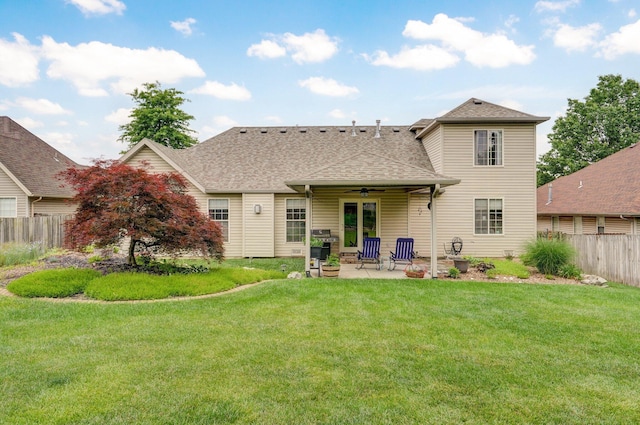 382 S Yellowwood Dr, Springfield, MO 65809 - back of property with a patio area, a shingled roof, and ceiling fan