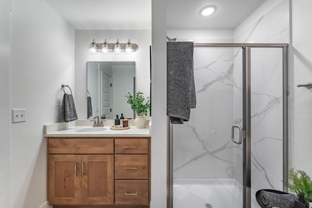 1108 W Pebblebrooke Dr, Ozark, MO 65721 - bathroom featuring a marble finish shower and vanity