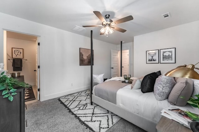 1108 W Pebblebrooke Dr, Ozark, MO 65721 - bedroom with carpet flooring, a ceiling fan, and baseboards