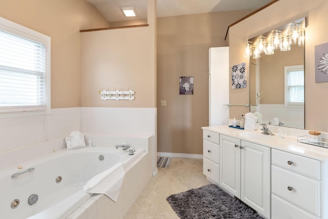 1394 Bee Creek Rd, Branson, MO 65616 - bathroom featuring a whirlpool tub, vanity, and tile patterned flooring