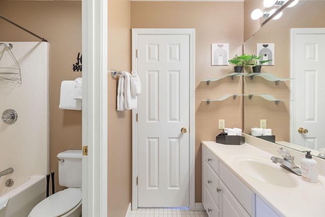1394 Bee Creek Rd, Branson, MO 65616 - full bathroom featuring vanity, toilet, bathing tub / shower combination, and baseboards