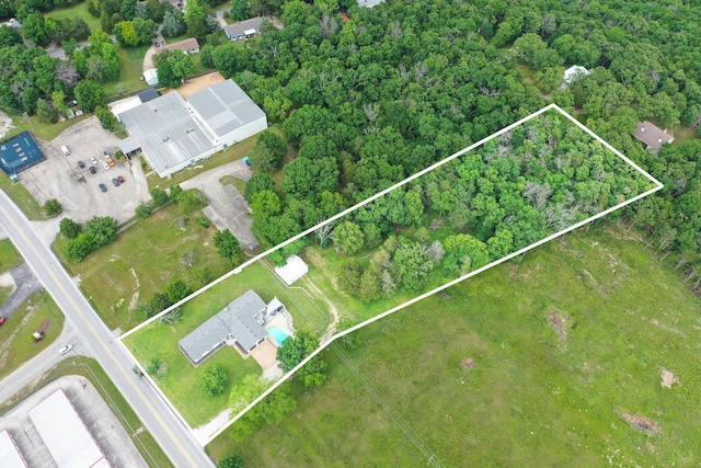 1394 Bee Creek Rd, Branson, MO 65616 - aerial view of property and surrounding area with property parcel outlined