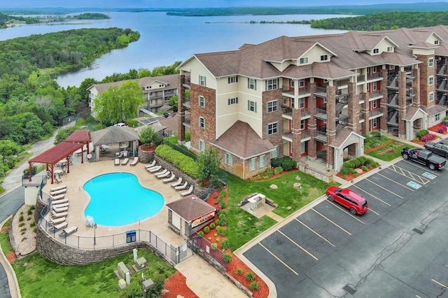 200 Majestic Dr Unit 1-208, Branson, MO 65616 - community pool with a gazebo and a water view