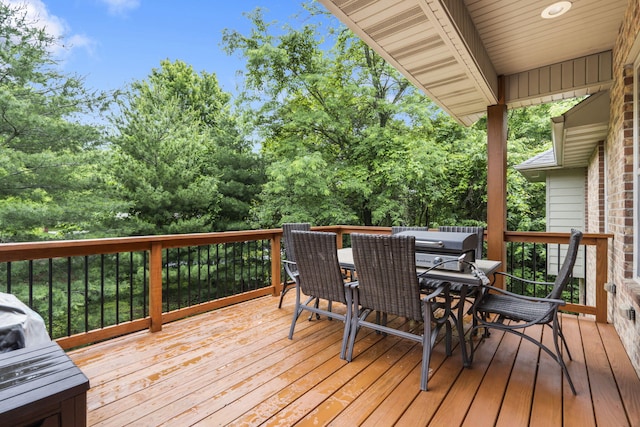 5142 S Burrows Ave, Springfield, MO 65810 - wooden terrace with outdoor dining area