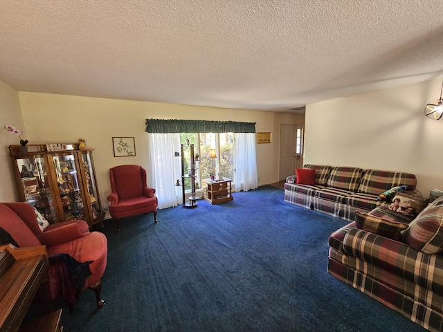22389 Lawrence Unit 1215, Aurora, MO 65605 - carpeted living area with a textured ceiling