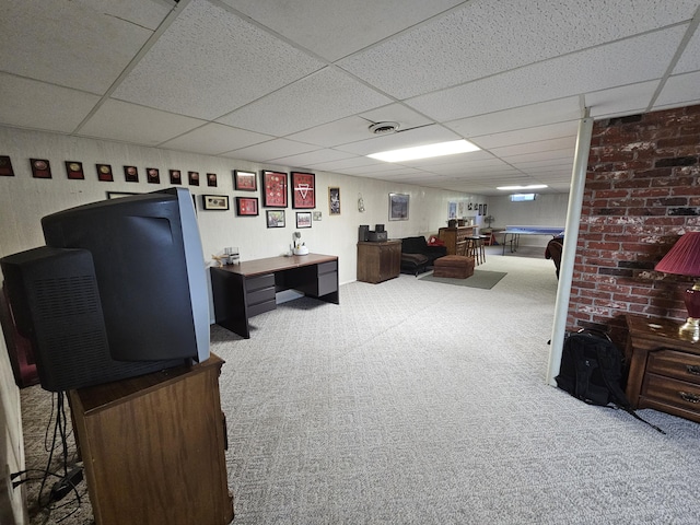22389 Lawrence Unit 1215, Aurora, MO 65605 - office area with a drop ceiling and carpet floors