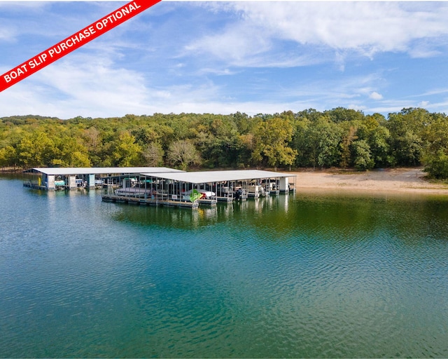 39 James River Rd, Kimberling City, MO 65686 - water view featuring a floating dock and a forest