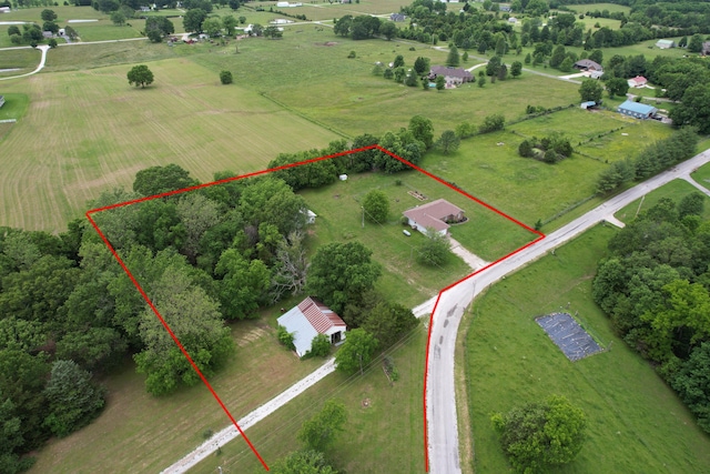 299 Regal Dr, Rogersville, MO 65742 - overview of rural landscape with property boundaries highlighted