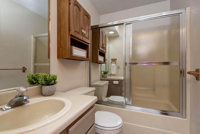 299 Regal Dr, Rogersville, MO 65742 - full bath with toilet, vanity, and bath / shower combo with glass door
