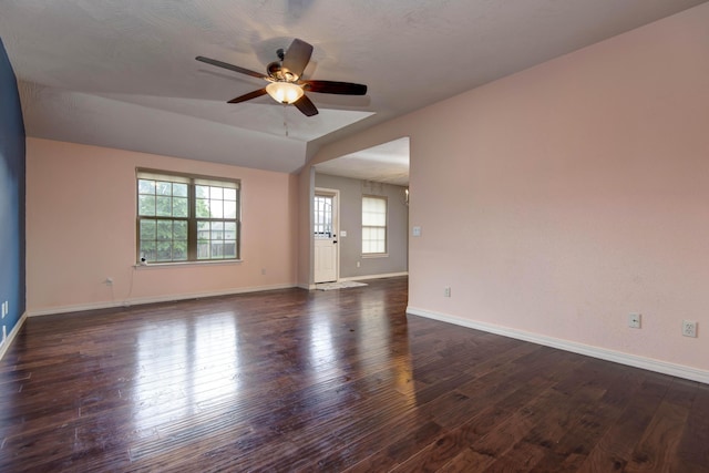 5048 S Fieldstone Rd, Battlefield, MO 65619 - empty room with a ceiling fan, baseboards, and dark wood-type flooring
