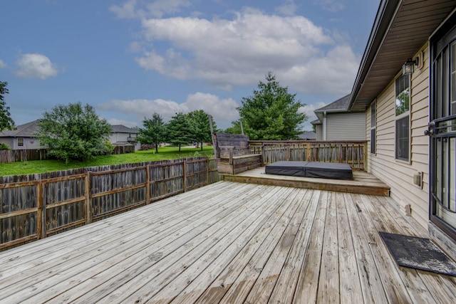 5048 S Fieldstone Rd, Battlefield, MO 65619 - wooden deck with a fenced backyard