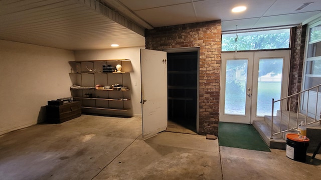 415 N Locust St, Marshfield, MO 65706 - interior space with concrete floors and french doors