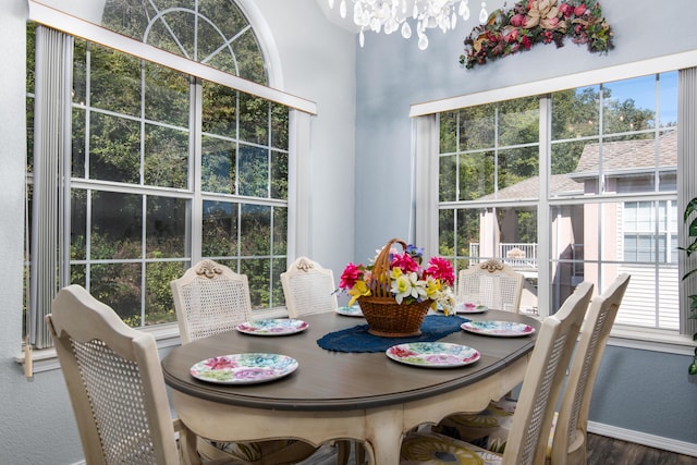 79 Anglers Pointe Dr Unit 5, Branson, MO 65616 - dining room with a chandelier, wood finished floors, and baseboards