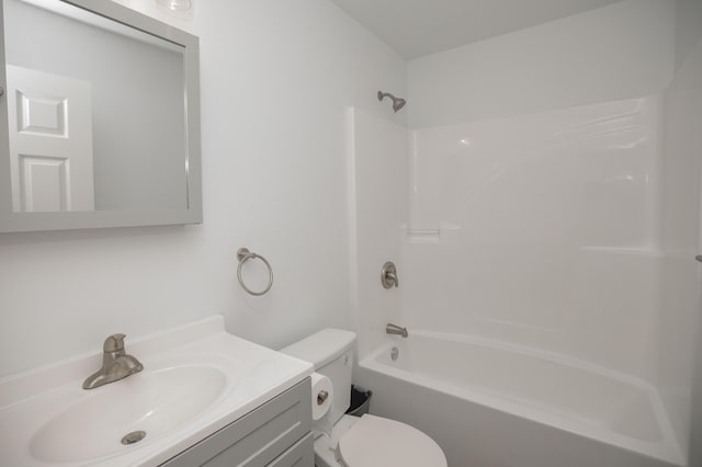 13447 E 1424th Rd, Stockton, MO 65785 - bathroom featuring toilet, vanity, and bathing tub / shower combination