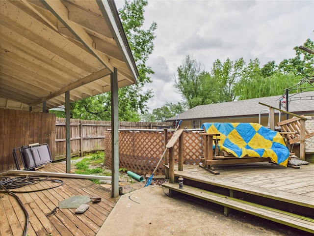 54 Southgate Dr, Harrison, AR 72601 - wooden terrace with a fenced backyard