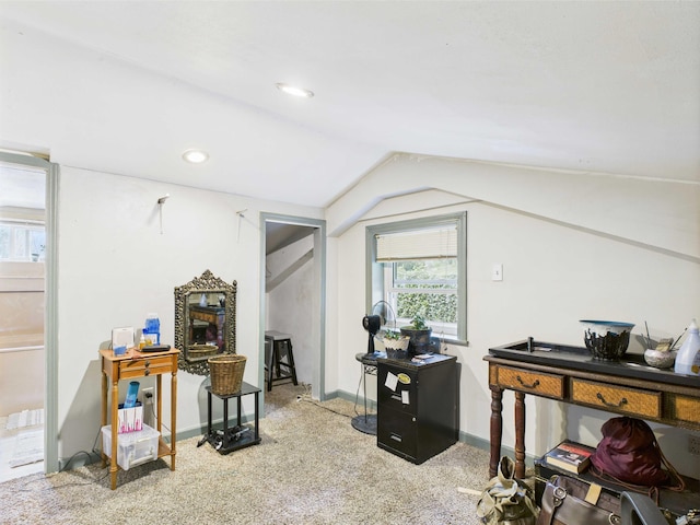 54 Southgate Dr, Harrison, AR 72601 - office with carpet floors, lofted ceiling, baseboards, and recessed lighting