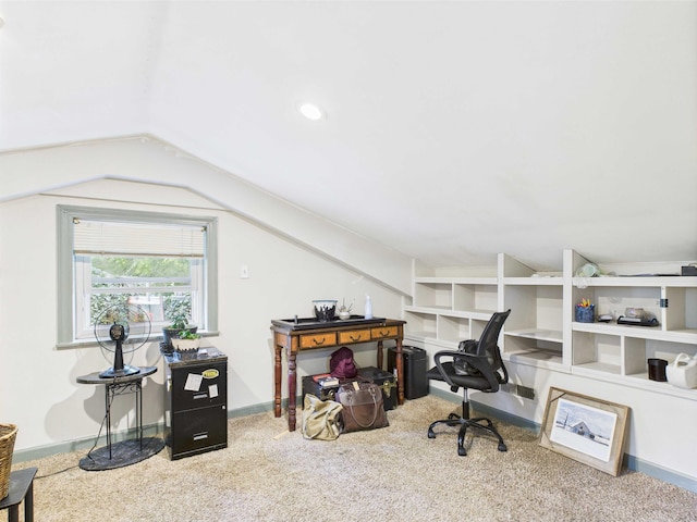 54 Southgate Dr, Harrison, AR 72601 - carpeted home office featuring vaulted ceiling