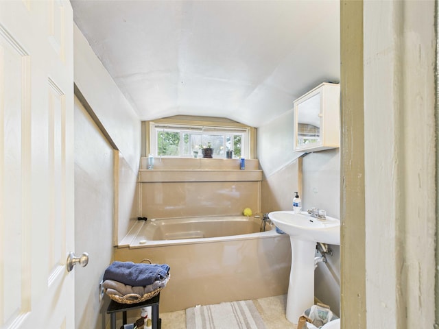 54 Southgate Dr, Harrison, AR 72601 - bathroom featuring lofted ceiling and a garden tub