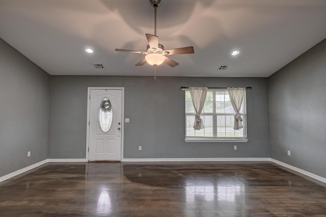 3383 Lusk Dr, Neosho, MO 64850 - foyer entrance with wood finished floors, ceiling fan, baseboards, and recessed lighting