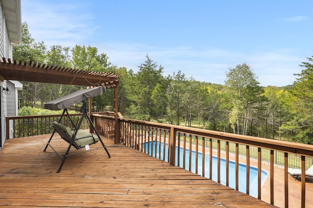 807 S Stanford Dr, Rogersville, MO 65742 - deck with a pergola and a wooded view