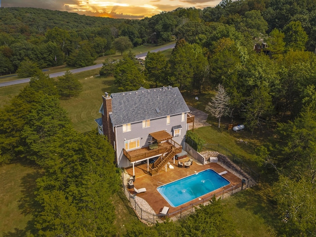 807 S Stanford Dr, Rogersville, MO 65742 - view of subject property with a heavily wooded area and a pool area