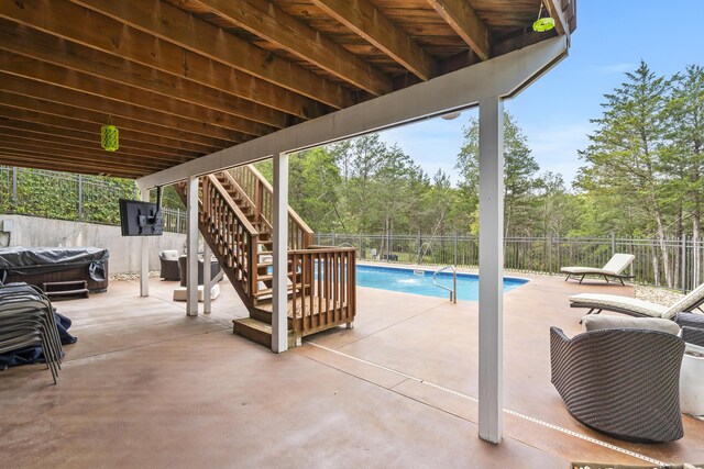 807 S Stanford Dr, Rogersville, MO 65742 - fenced backyard featuring stairway and a patio